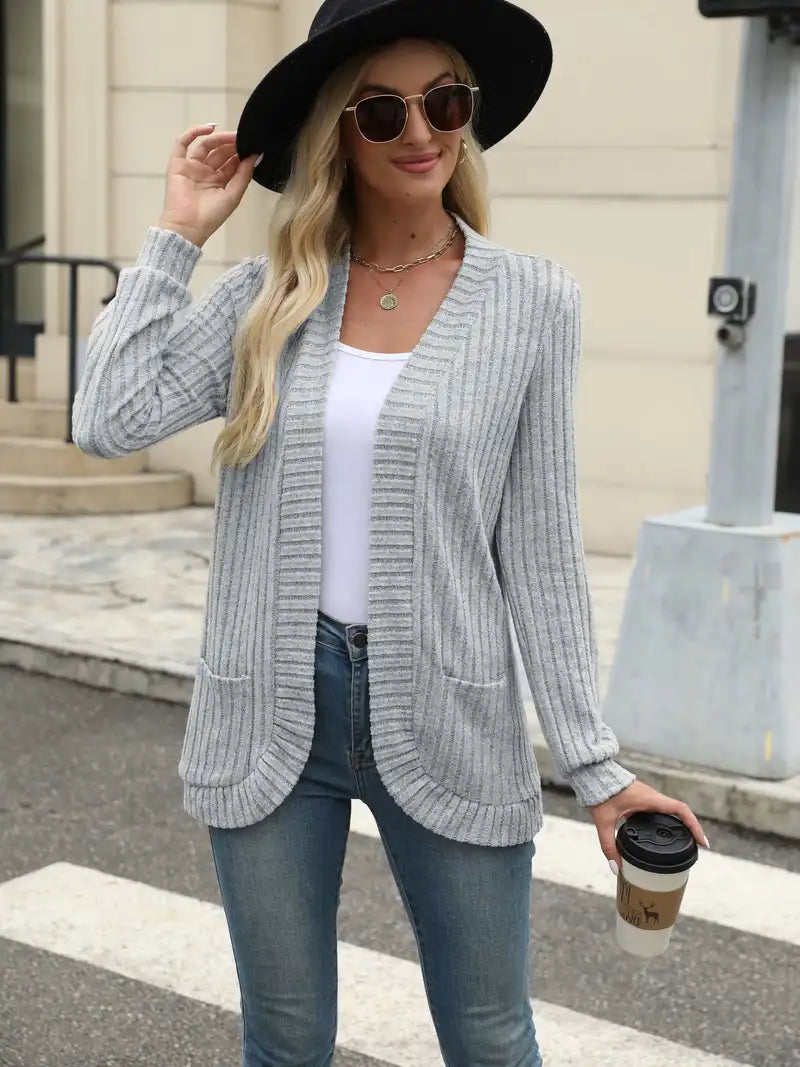 Neva | Eleganter lang-sleeved ribbed-Strickcardigan – Bild 5