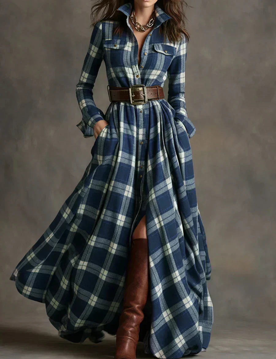 Ana-Mihaela | Maxi-Kleid mit Retro-Karos