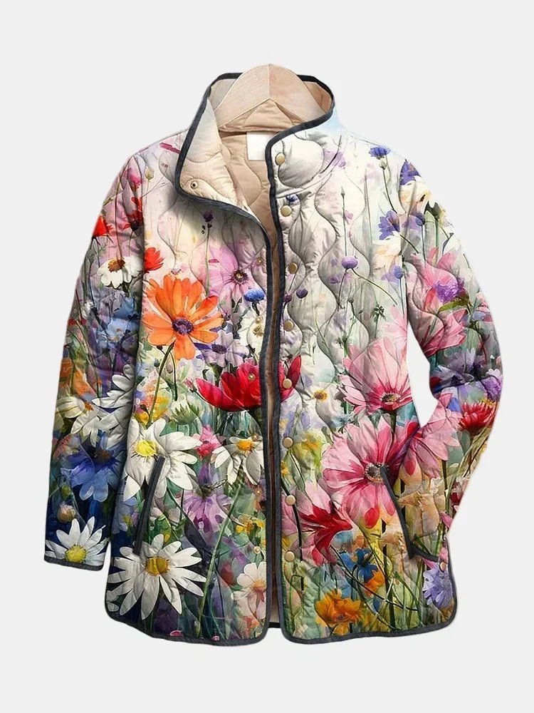 Kaia – Steppjacke mit Vintage-Blumenmuster – Ansicht 1