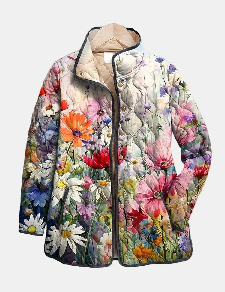 Kaia – Steppjacke mit Vintage-Blumenmuster – Ansicht 1