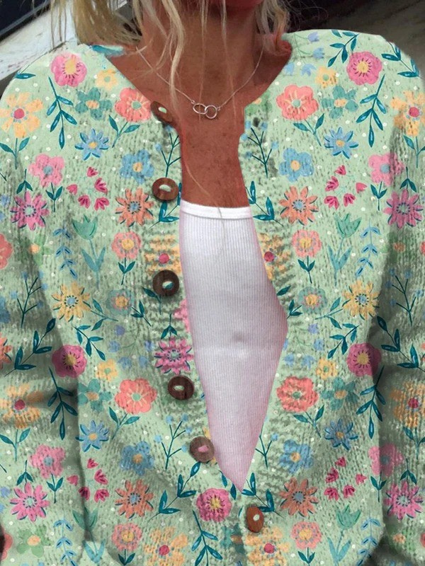 Cardigan mit Sommerwiesen-Print – Bild 1