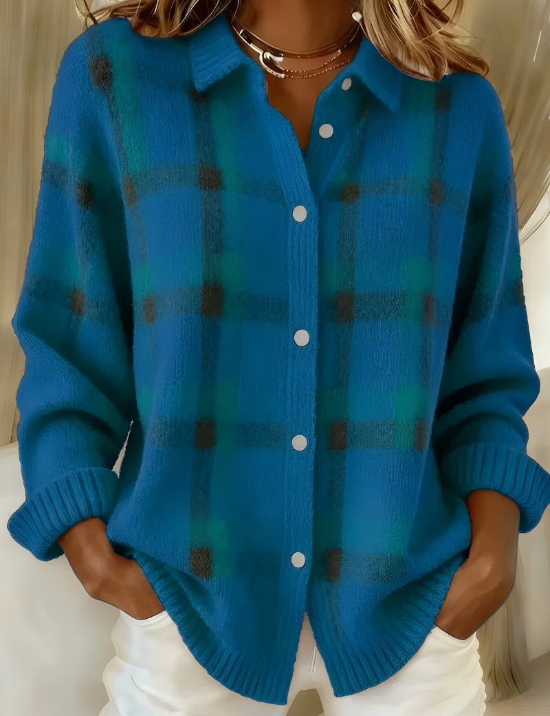 Codruța | Cardigan mit Hahnentrittmuster