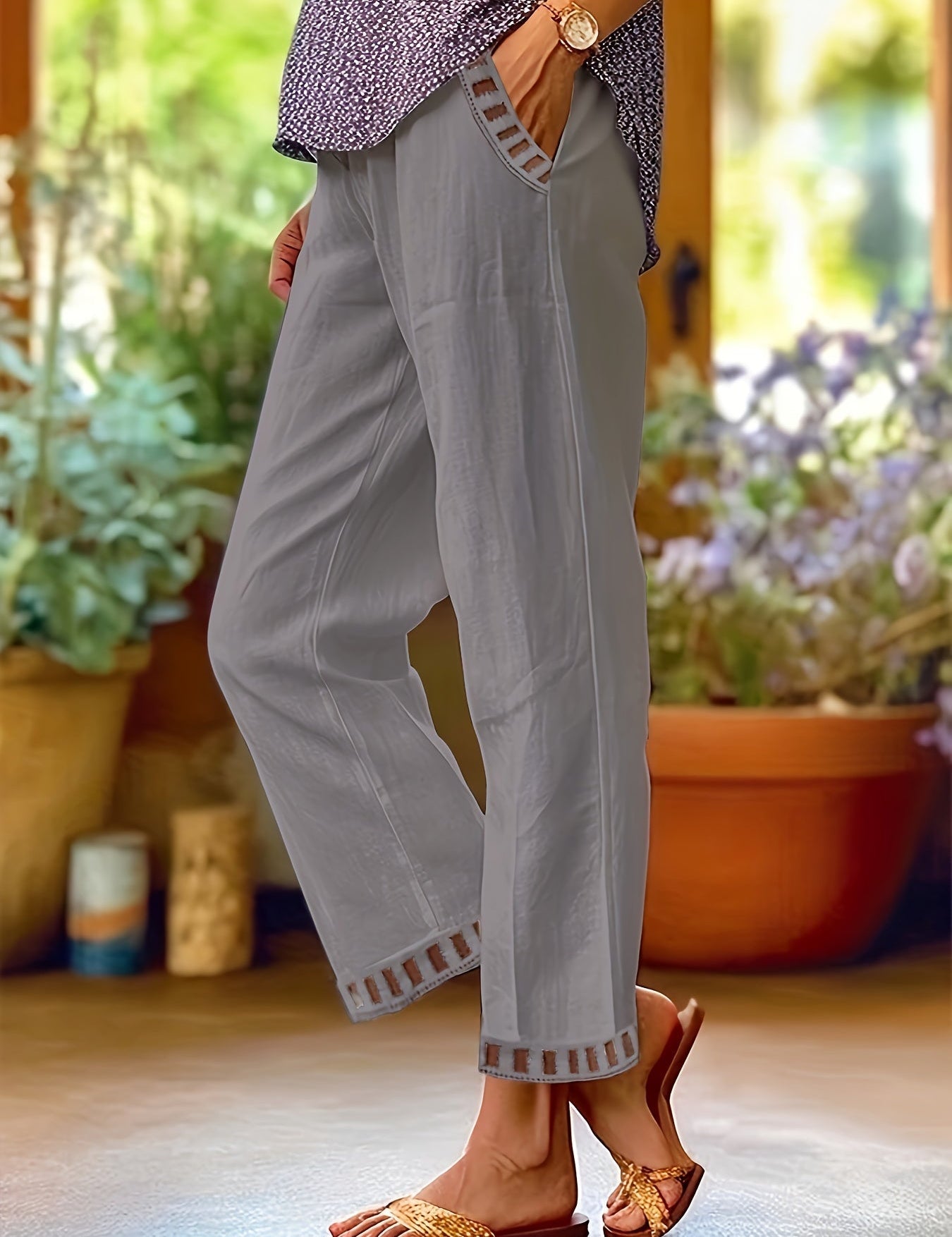 Elena-Maria | Relaxed Fit Hose mit Details