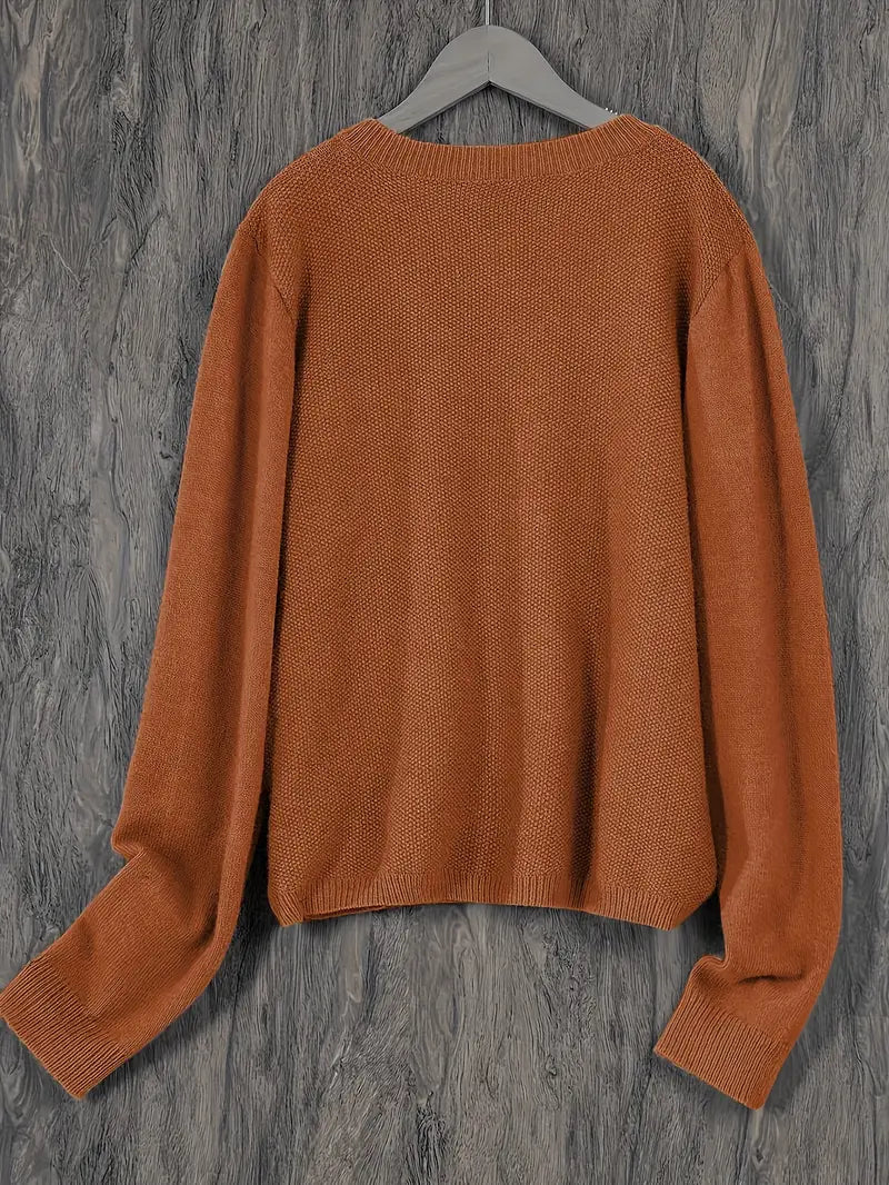 Eugenia | Damen crew-neck Cardigan mit Knöpfe und Tasche – Bild 9