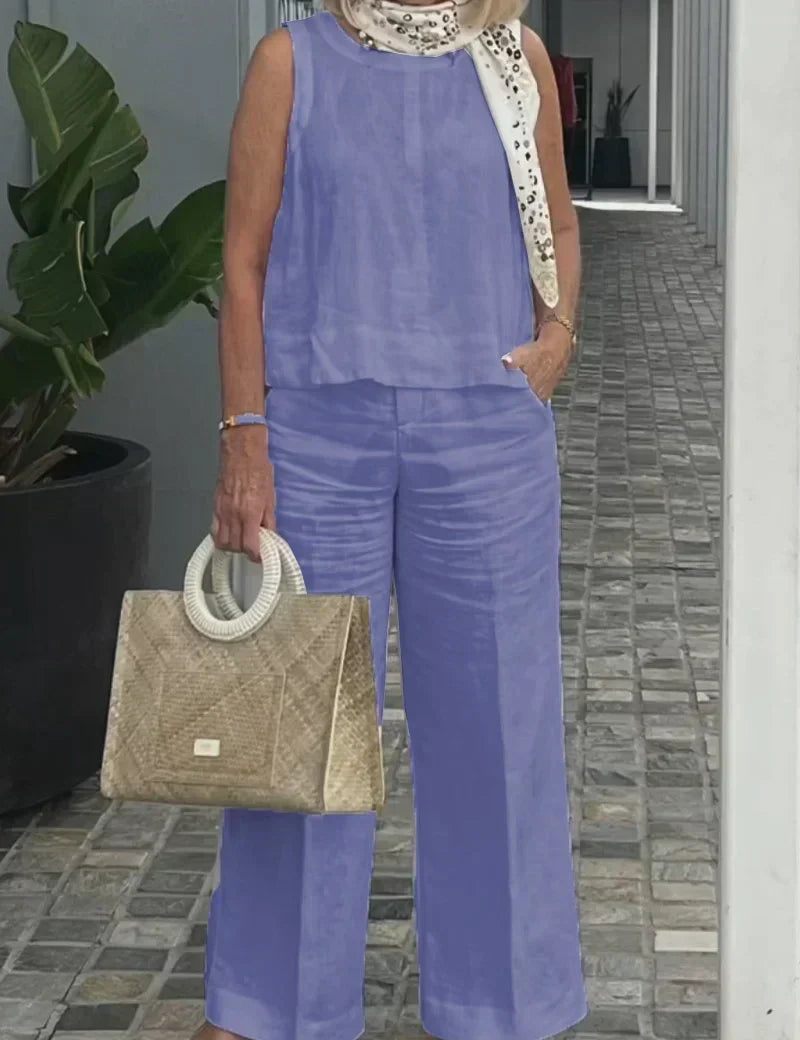 Ana-Roxana | Ärmelloser Baumwoll-Jumpsuit