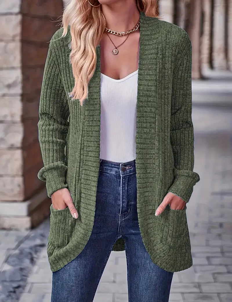 Neva | Eleganter lang-sleeved ribbed-Strickcardigan – Bild 10