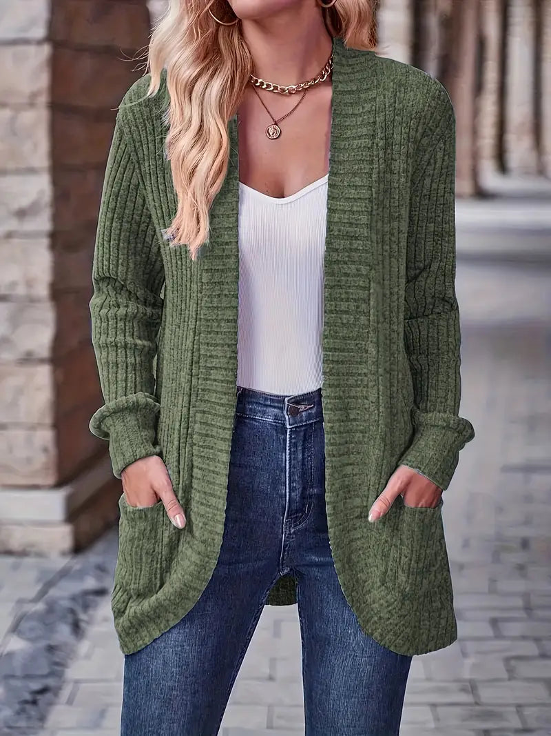 Neva | Eleganter lang-sleeved ribbed-Strickcardigan – Bild 10