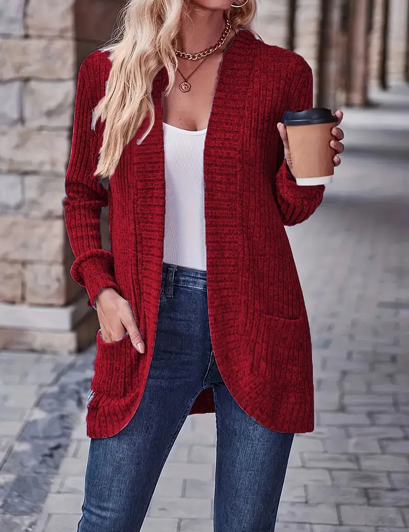 Neva | Eleganter lang-sleeved ribbed-Strickcardigan – Bild 11