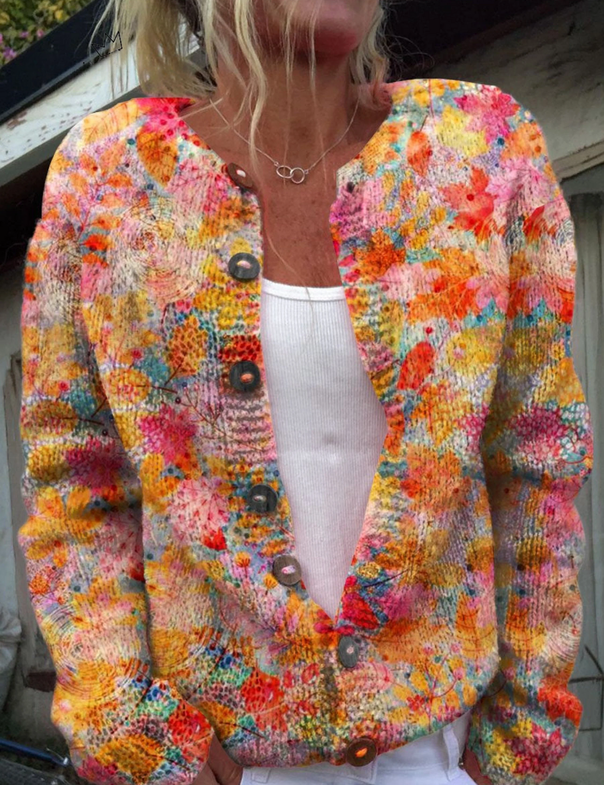 Cardigan mit Blumenmuster – Bild 1