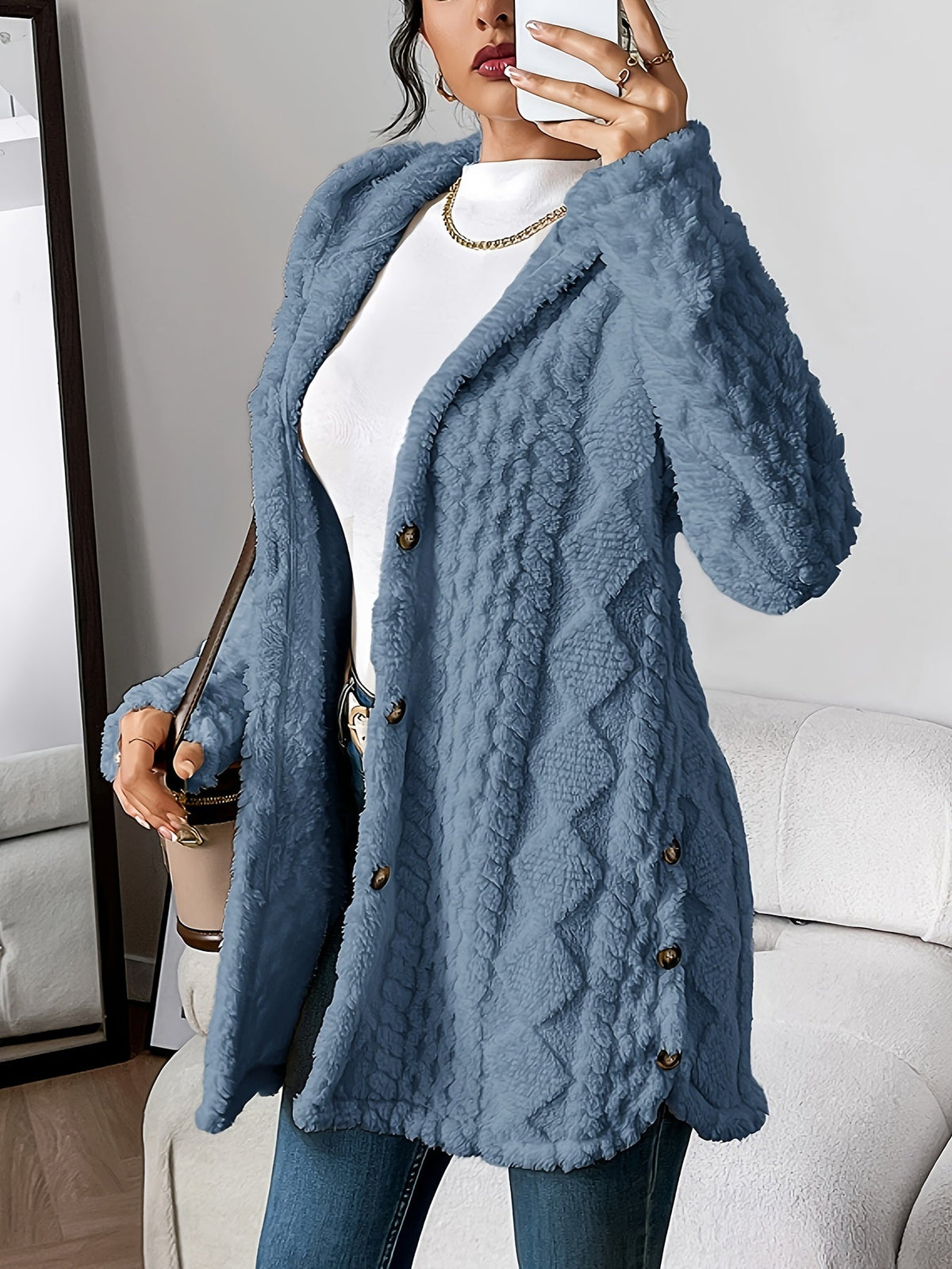 Chloe | Plush Kapuzenjacke Cardigan – Bild 10