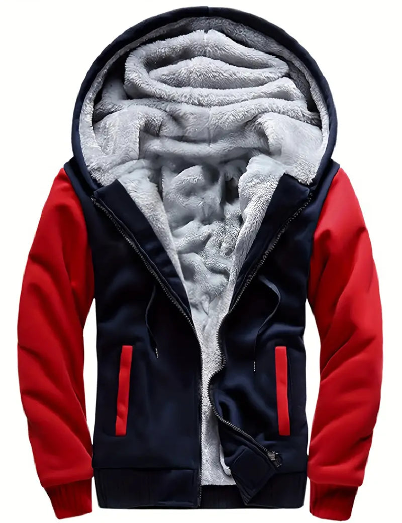 Noah - Warm Men's Fleece Jacket with Hood Graphite Color