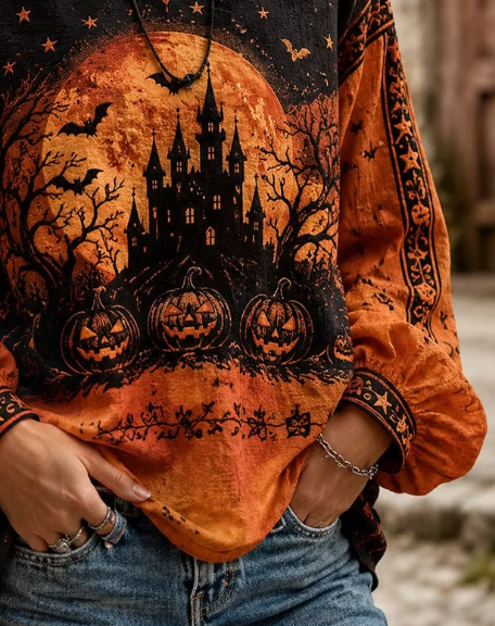 Brielle | Bluse mit Halloween-Motiv – Produktansicht 3