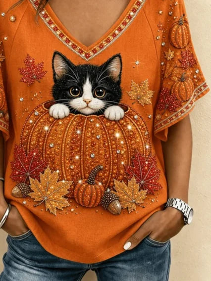 Cora | T-Shirt mit Katzenmotiv – Produktansicht 3