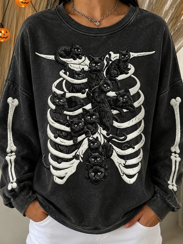 Maeve | Sweatshirt mit Katzenmotiv – Produktansicht 2