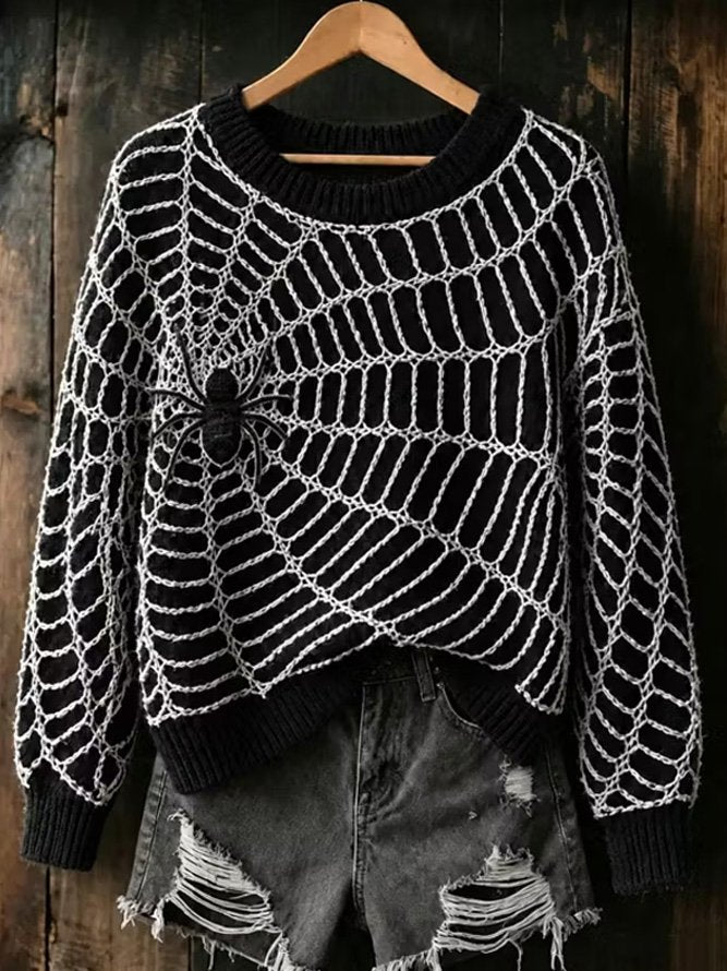 Jocelyn | Sweatshirt mit Spinnennetzmotiv – Produktansicht 2