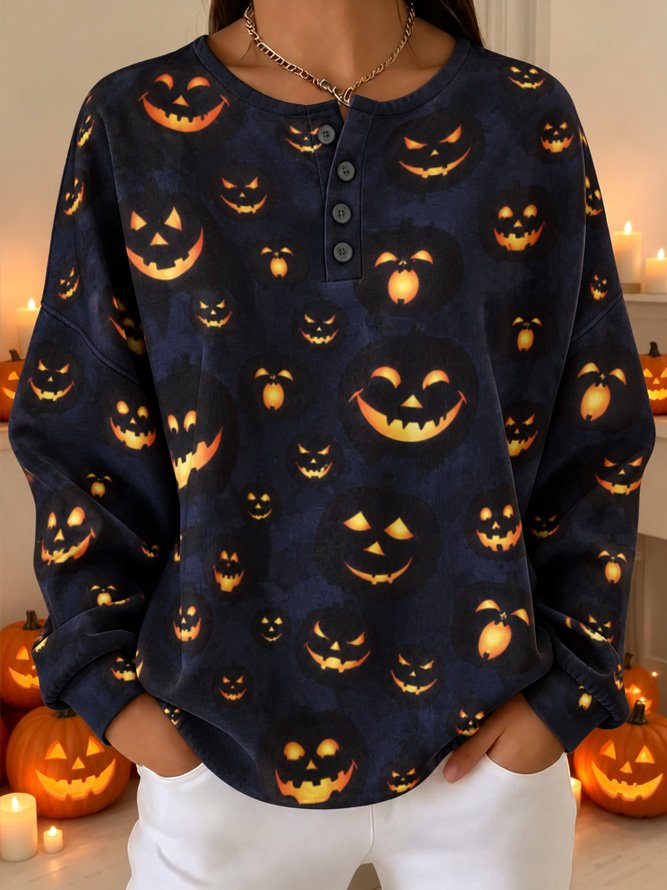Madeline | Sweatshirt mit Kürbismotiv – Produktansicht 1
