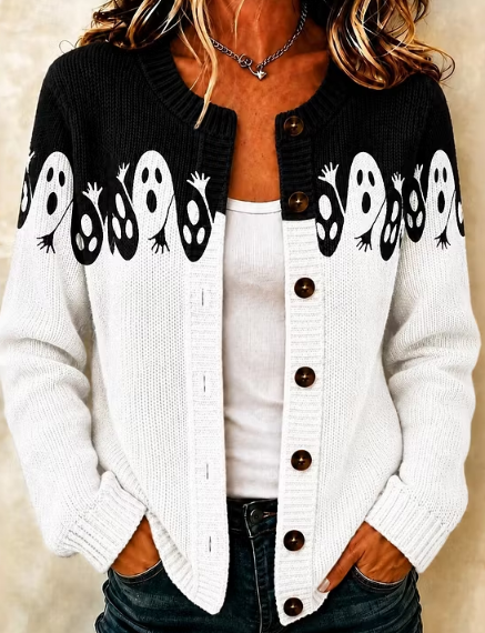 Sloane | Strickjacke mit Geistermotiv – Produktansicht 2
