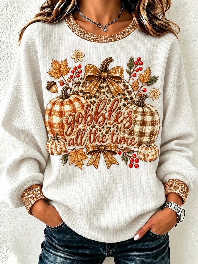 Marcella | Sweatshirt mit Kürbismotiv – Produktansicht 1
