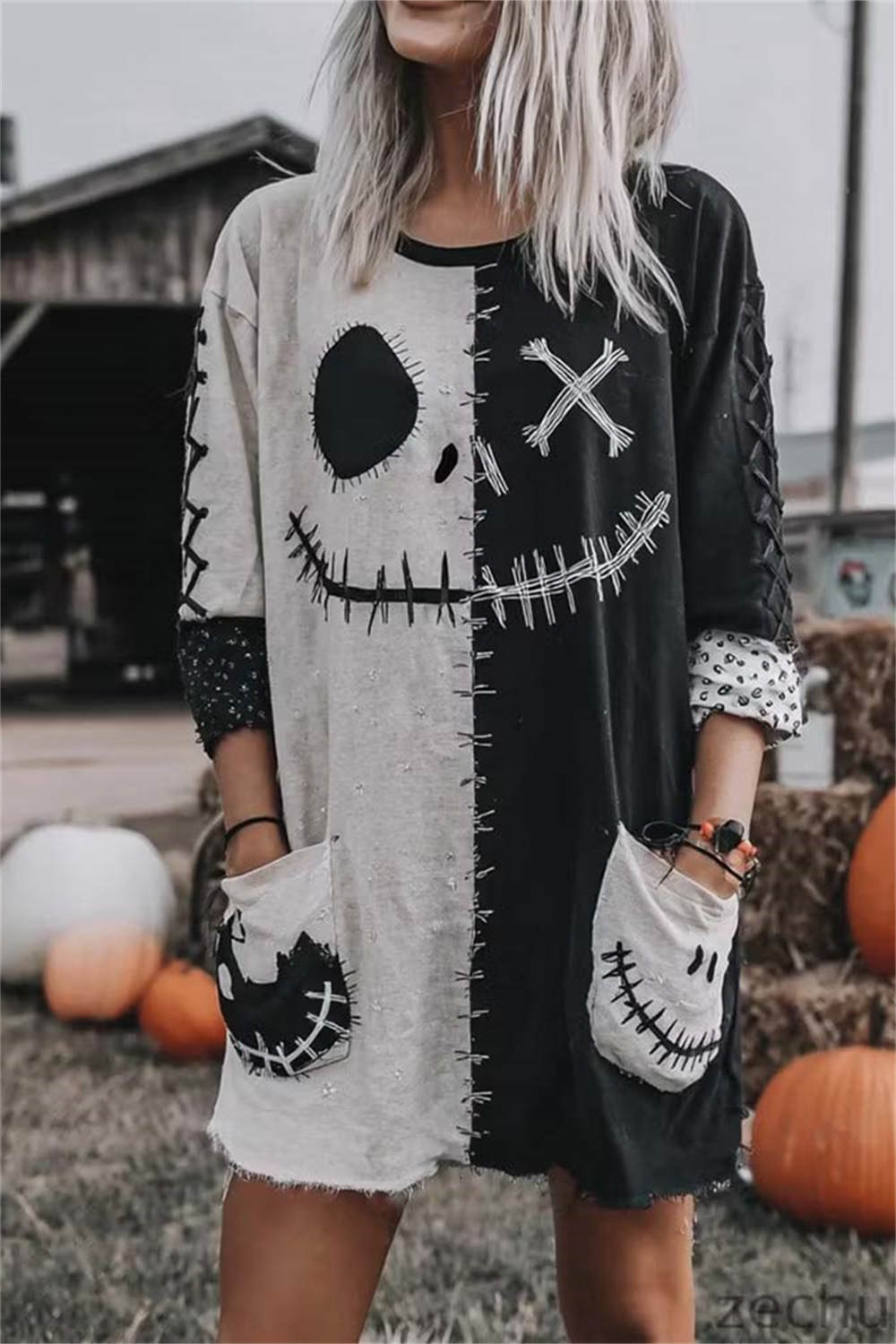 Ines | Minikleid mit Halloween-Motiv – Produktansicht 1