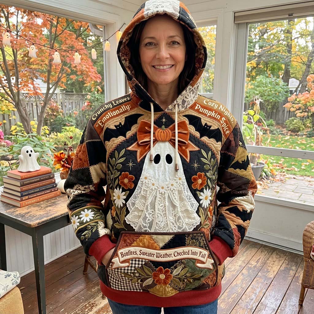 Hoodie mit Geistergarten im Spitzen-Look – Produktansicht 1