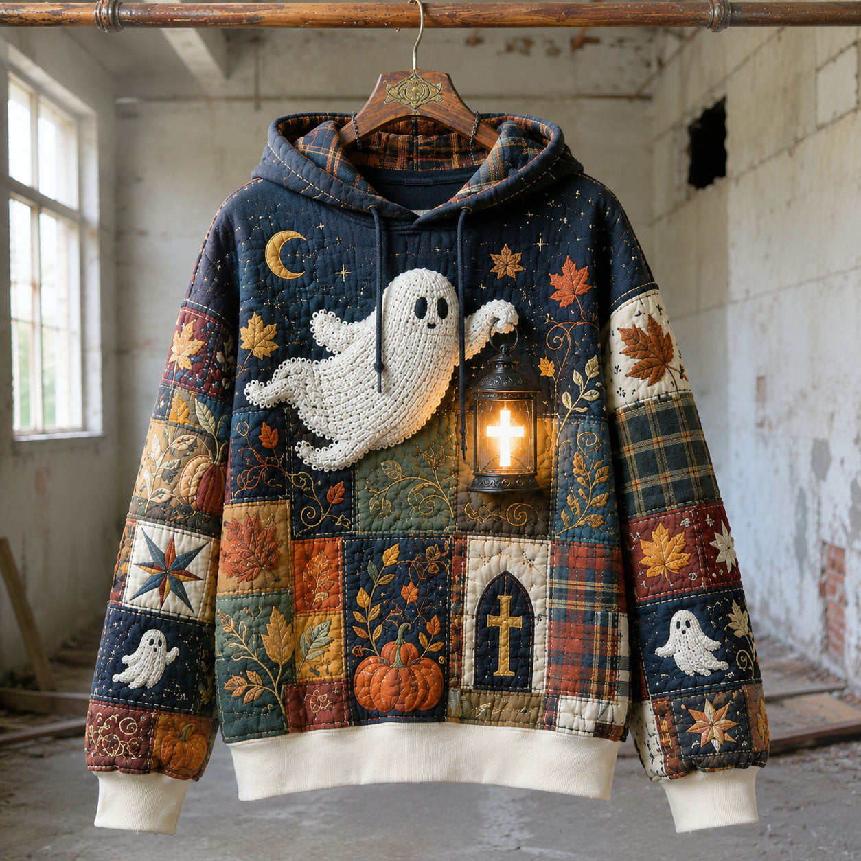 Hoodie mit Geist und Laterne – Produktansicht 1