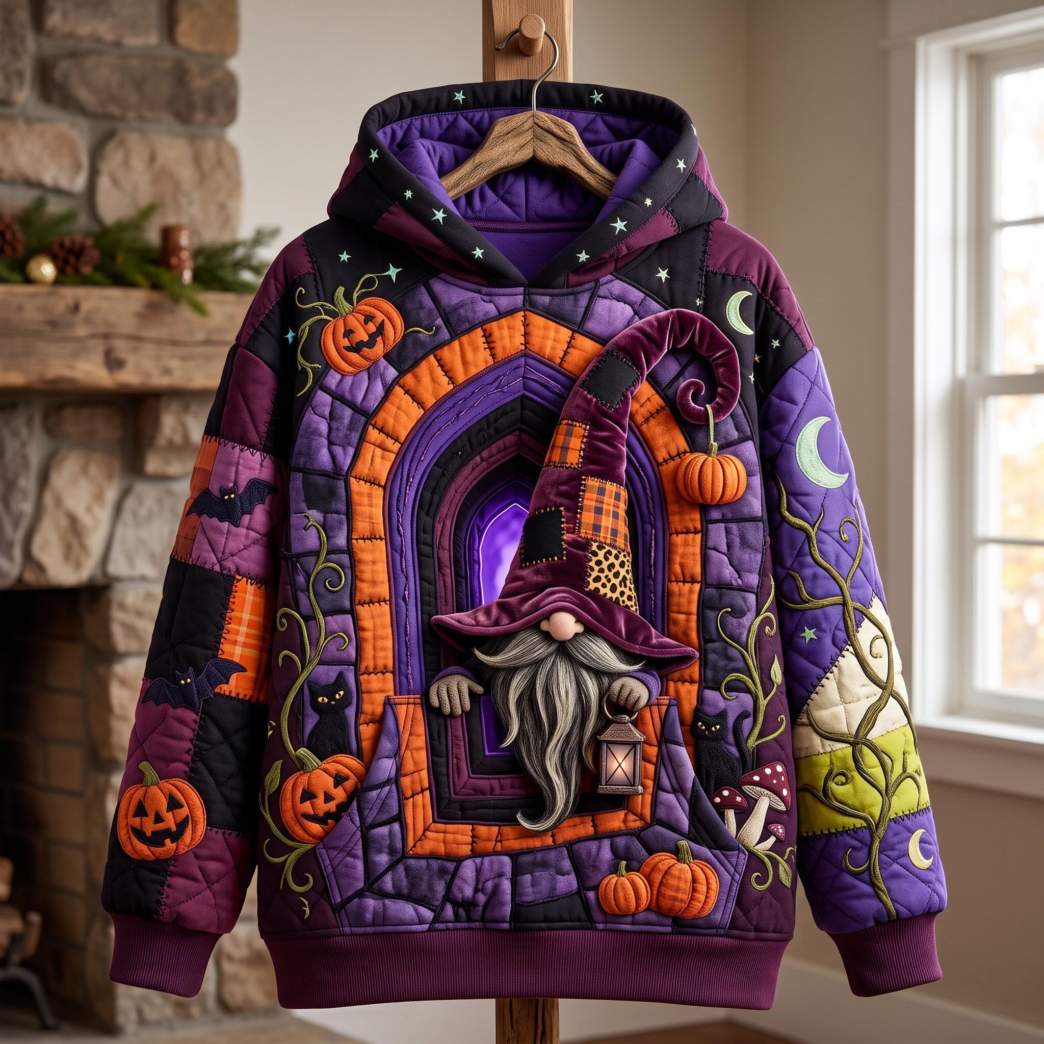 Halloween-Hoodie mit Wichtel im Mondschein – Produktansicht 1