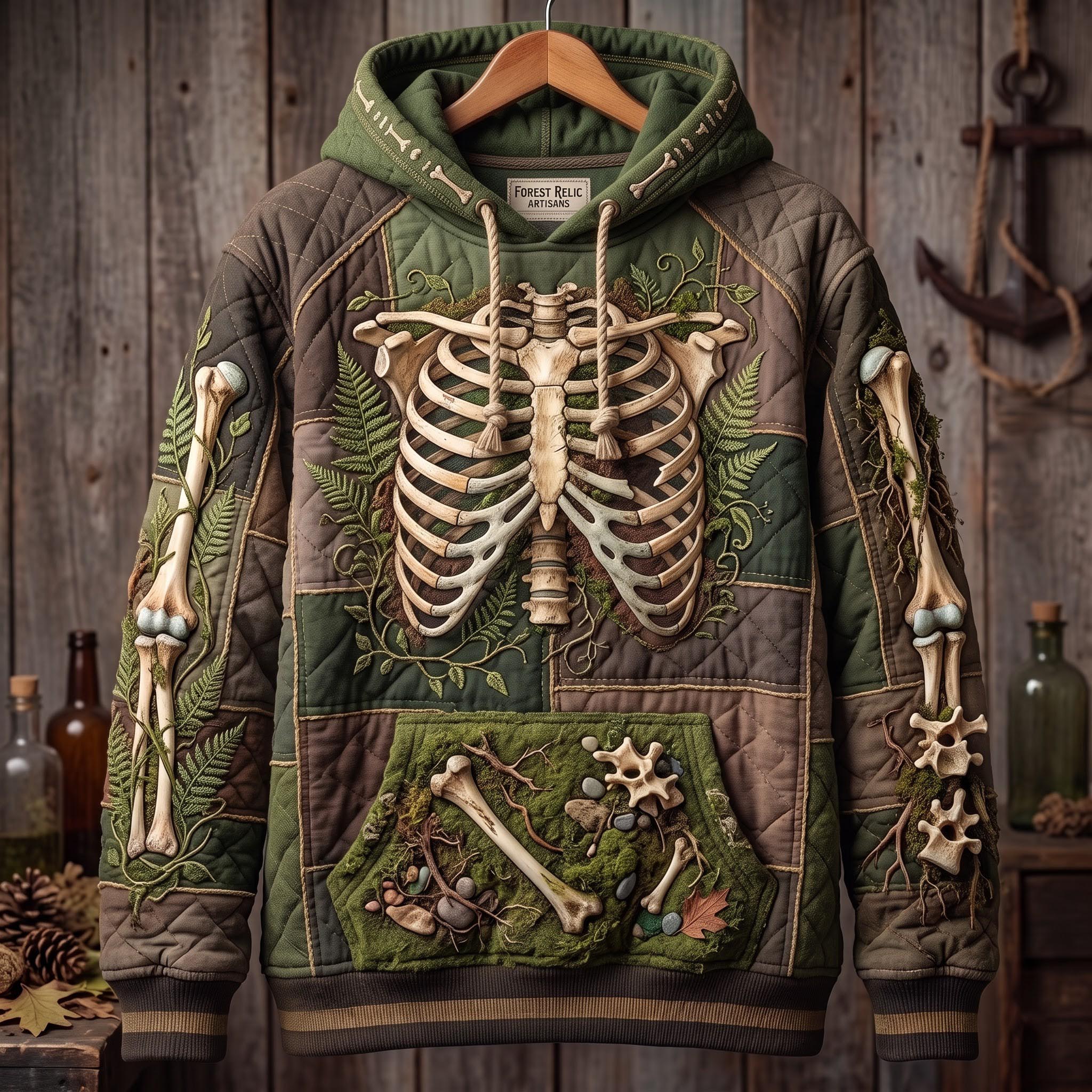 Hoodie mit Skelett im Wald – Produktansicht 1