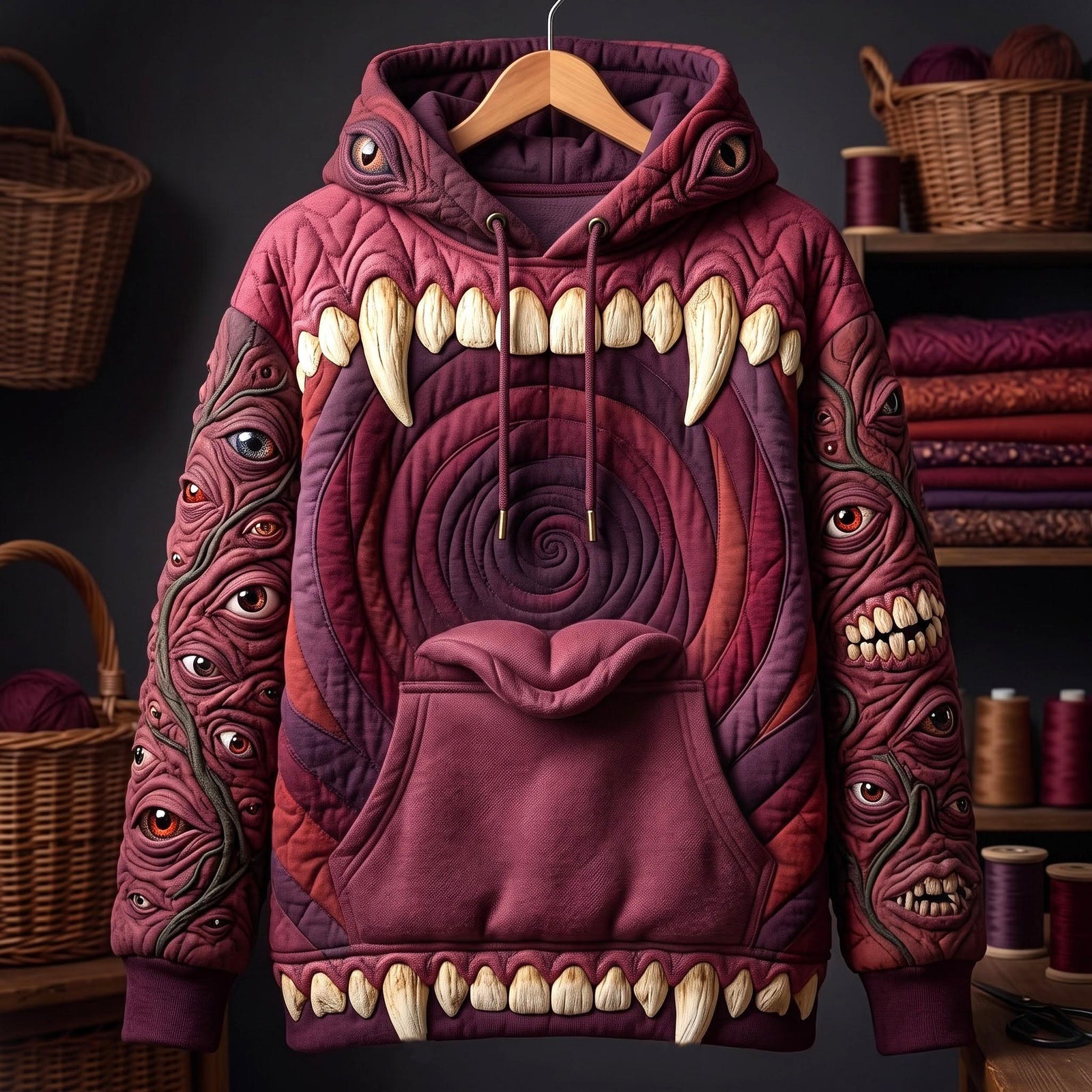 Hoodie mit Monsterzähnen – Produktansicht 1