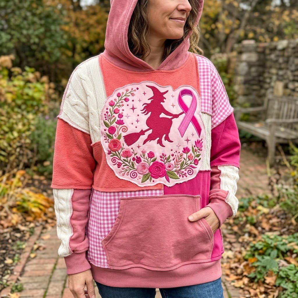 Hoodie mit rosafarbenem Oktoberzauber – Produktansicht 1