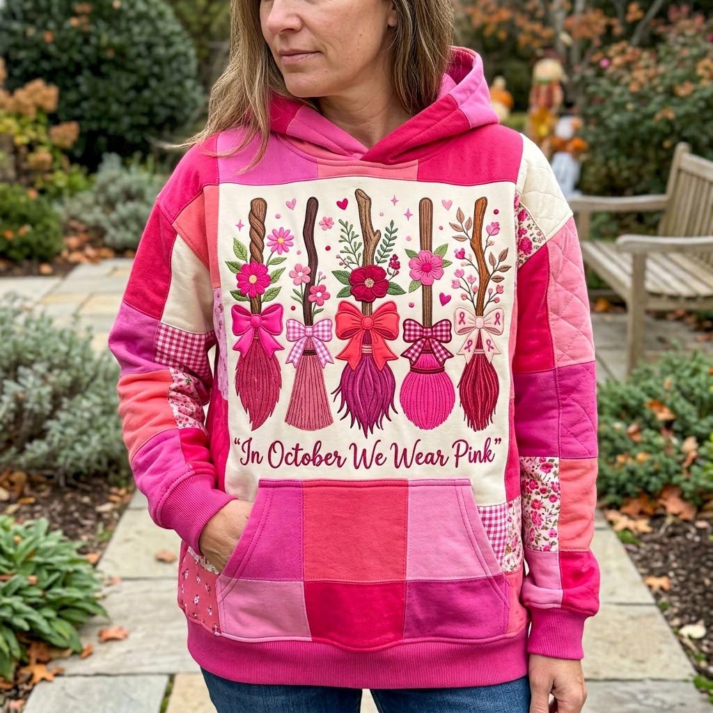 Hoodie mit rosafarbenem Oktoberzauber – Produktansicht 1