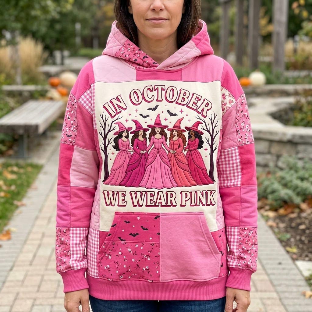 Hoodie mit rosafarbenem Oktoberzauber – Produktansicht 1