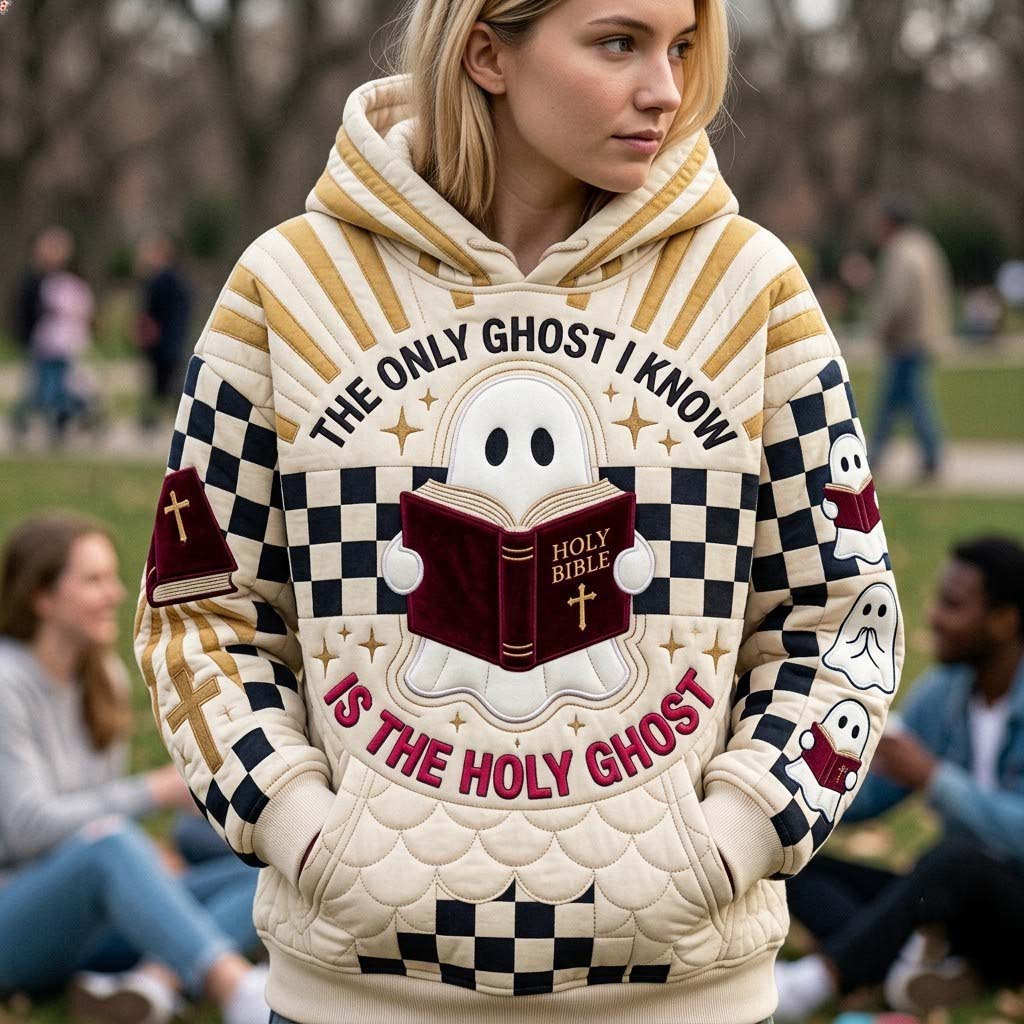 Hoodie mit lesendem Geist und Glaubensmotiv – Produktansicht 1