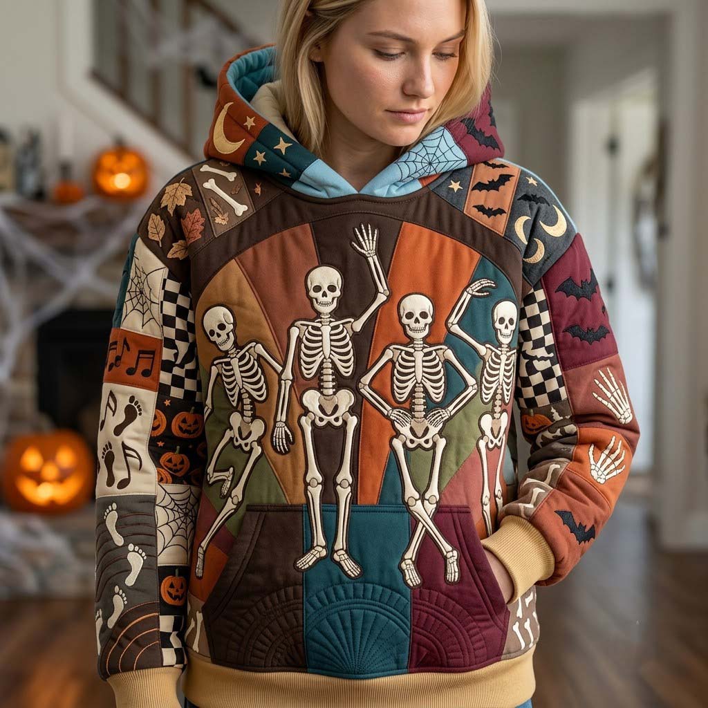 Hoodie mit nächtlichem Skelettmotiv – Produktansicht 1