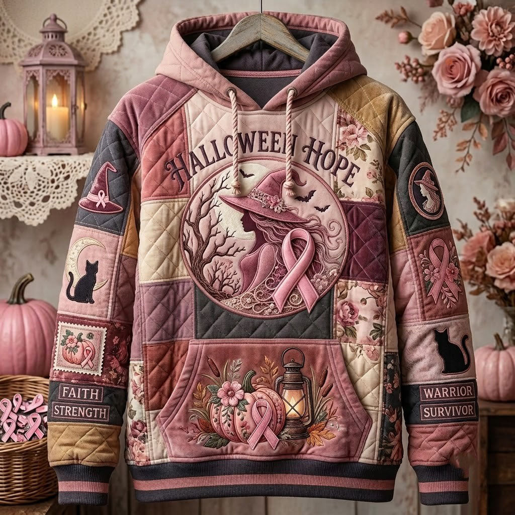Hoodie mit rosafarbenem Oktoberzauber – Produktansicht 1
