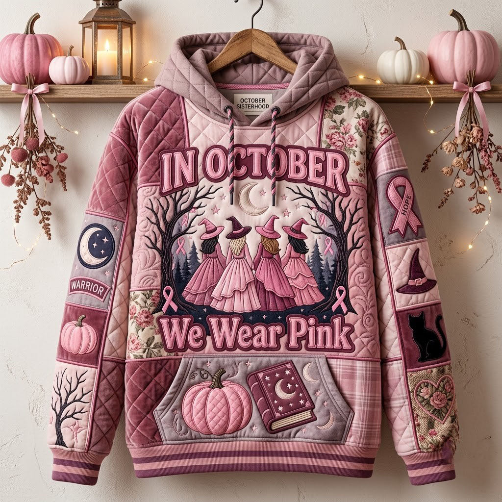 Hoodie mit rosafarbenem Oktoberzauber – Produktansicht 1