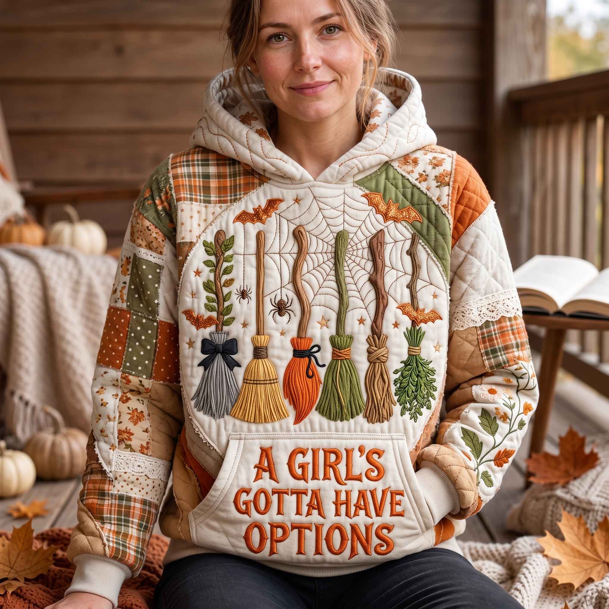 Halloween-Hoodie mit Hexenmotiven – Produktansicht 1