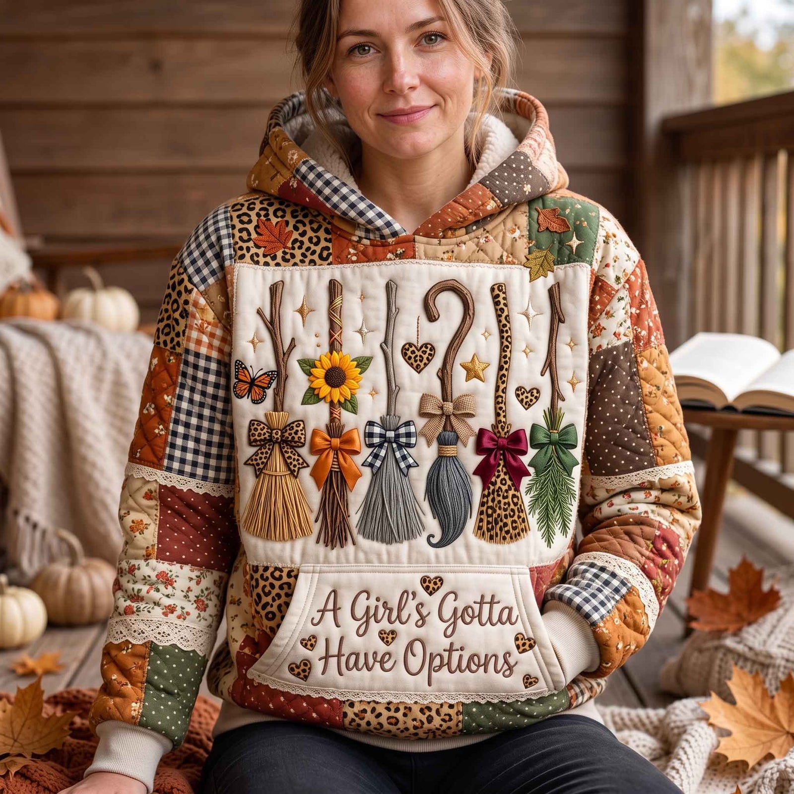 Halloween-Hoodie mit Hexenmotiven – Produktansicht 1