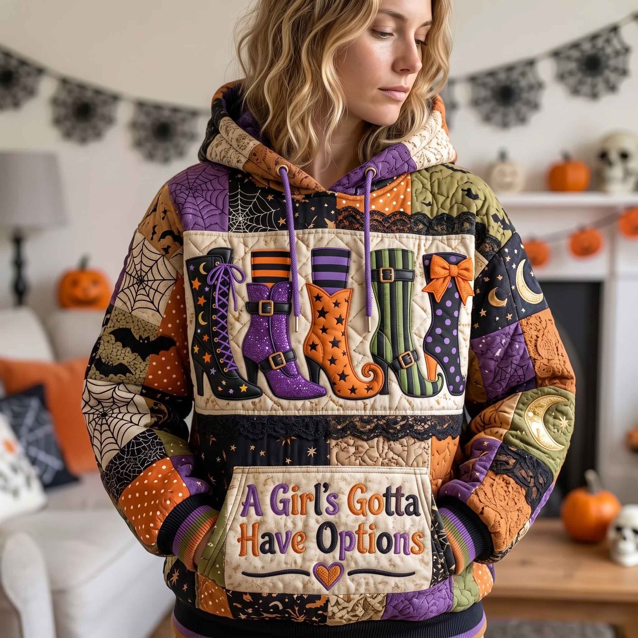 Halloween-Hoodie mit Hexenmotiven – Produktansicht 1