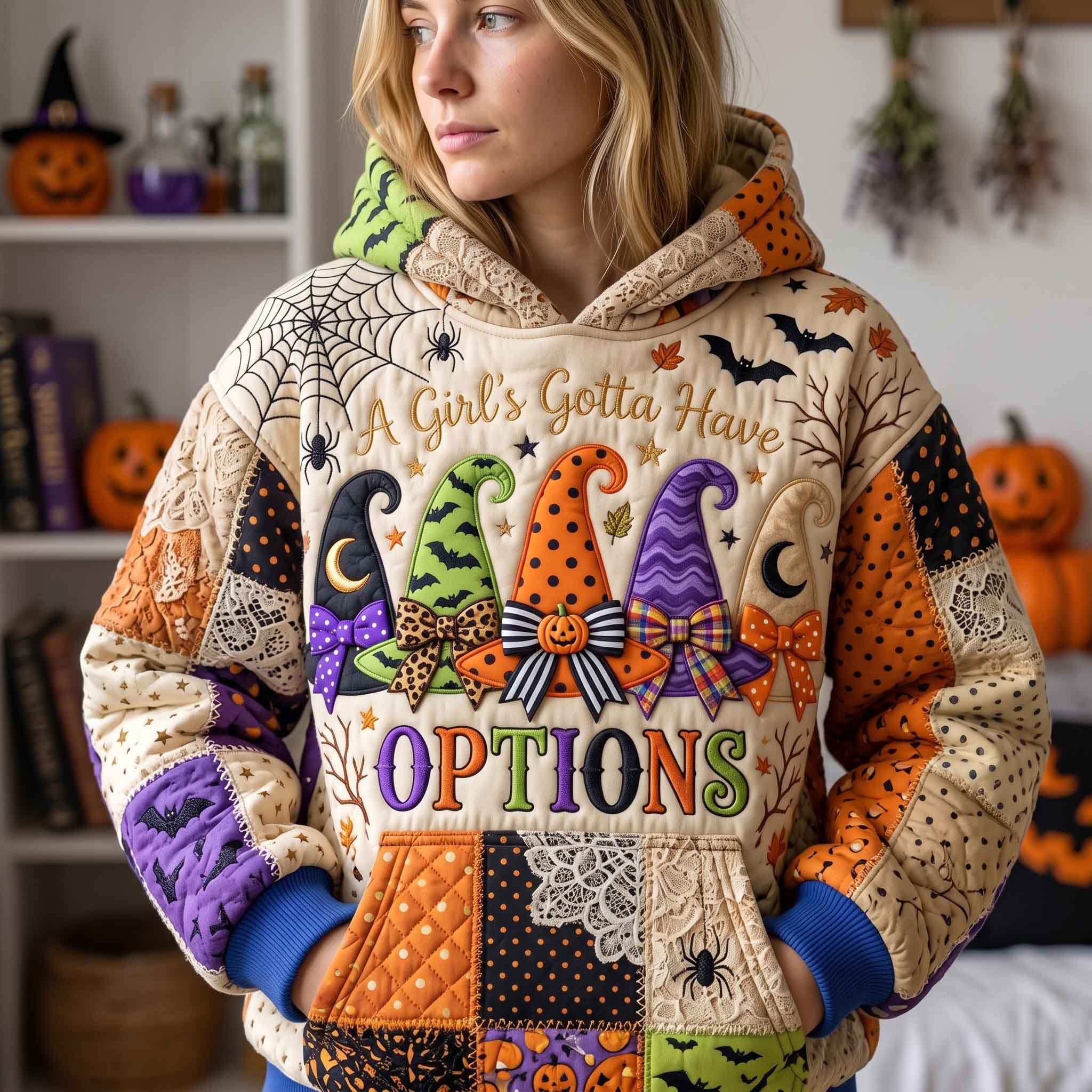 Halloween-Hoodie mit Hexenmotiven – Produktansicht 1