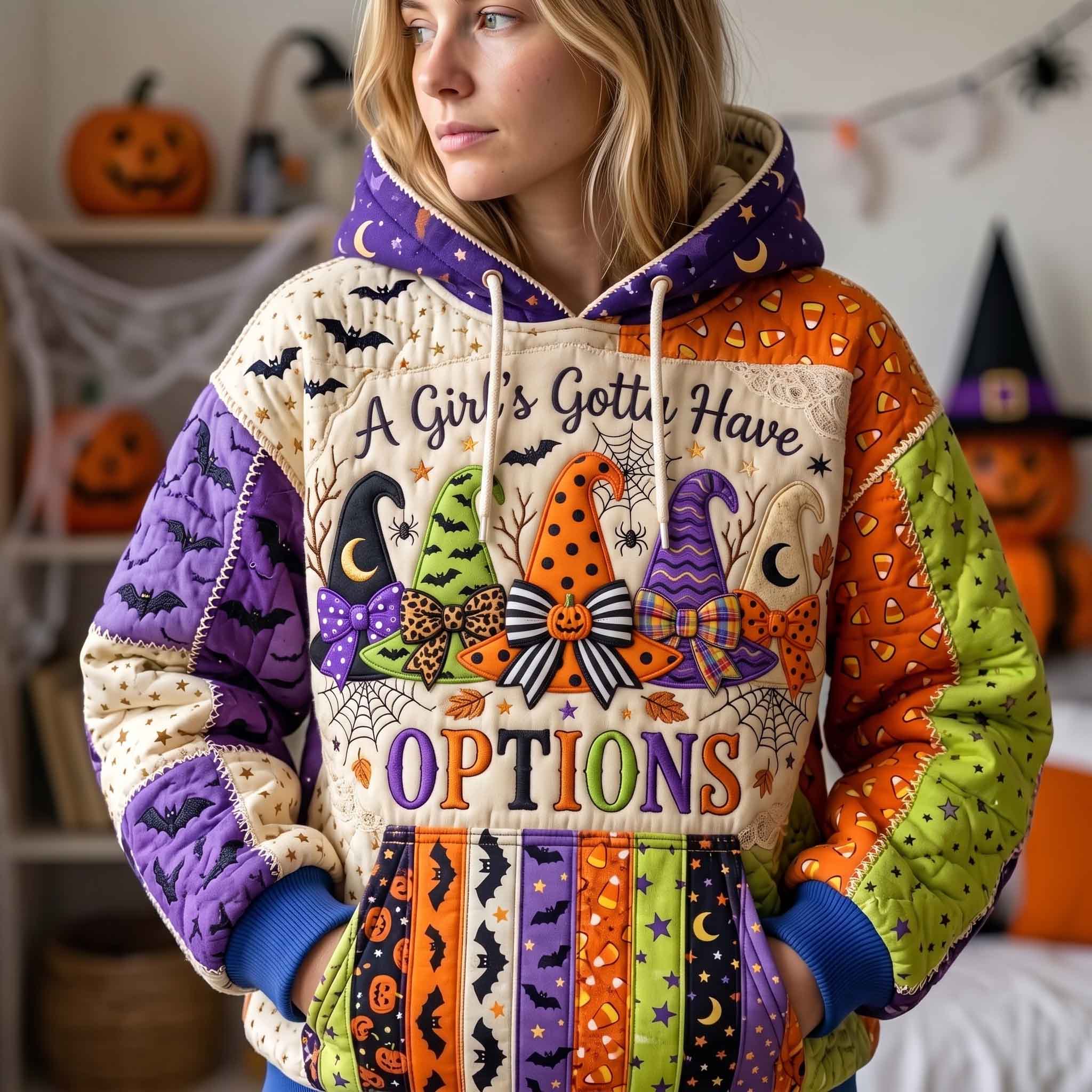 Halloween-Hoodie mit Hexenmotiven – Produktansicht 1