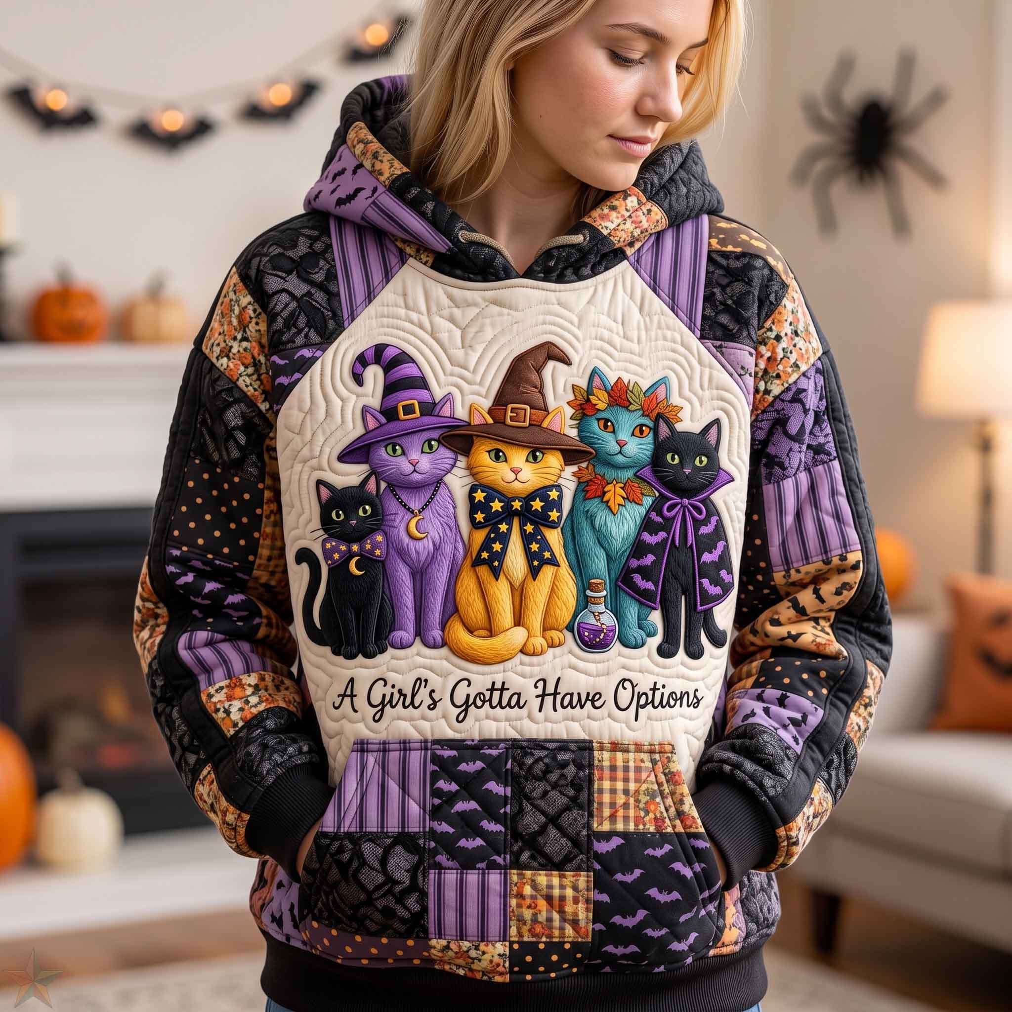 Halloween-Hoodie mit Hexenmotiven – Produktansicht 1