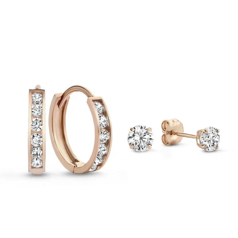 Claudia-Maria | Ohrring-Set mit glitzernden Steinen