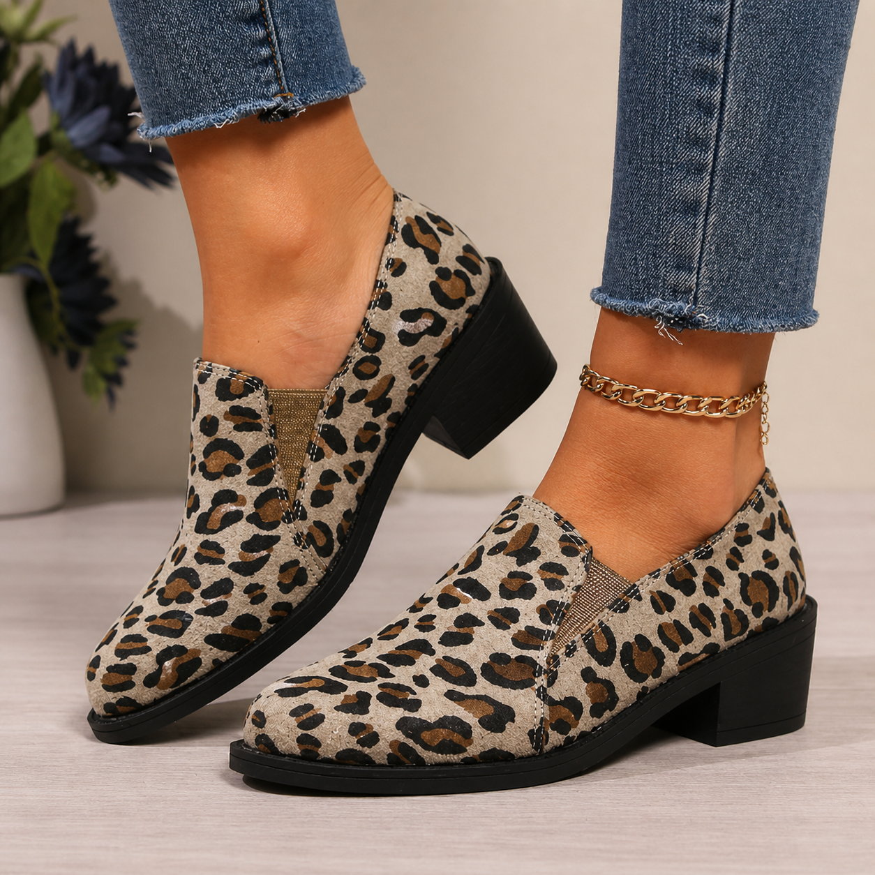 Gaia | Mokassins mit Leopardenmuster – Produktansicht 5