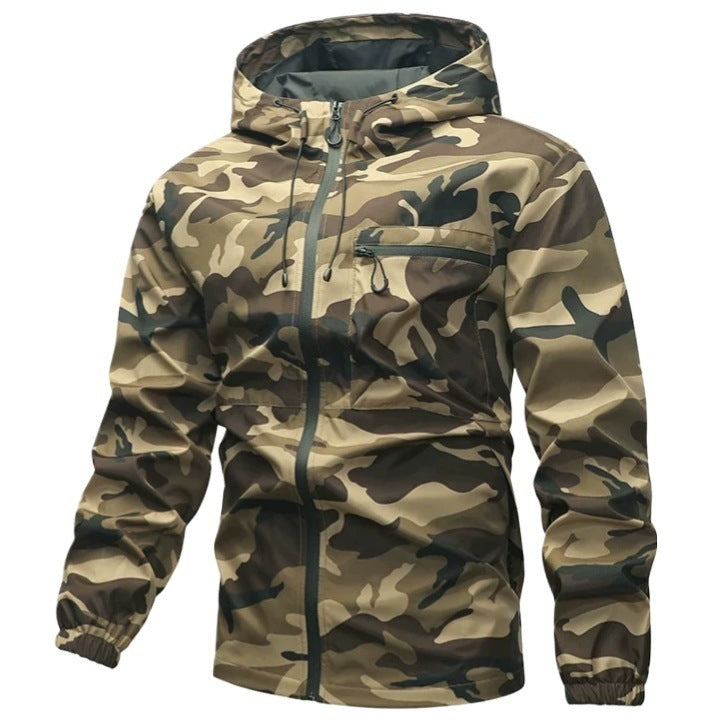 Herren-Camouflage-Jacke | Kapuze und Taschen