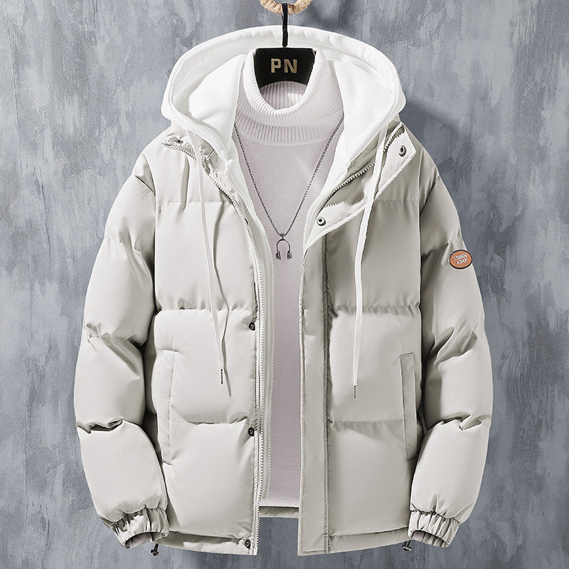 Men’s padded quilted jacket with hood and two-way zipper Rosa