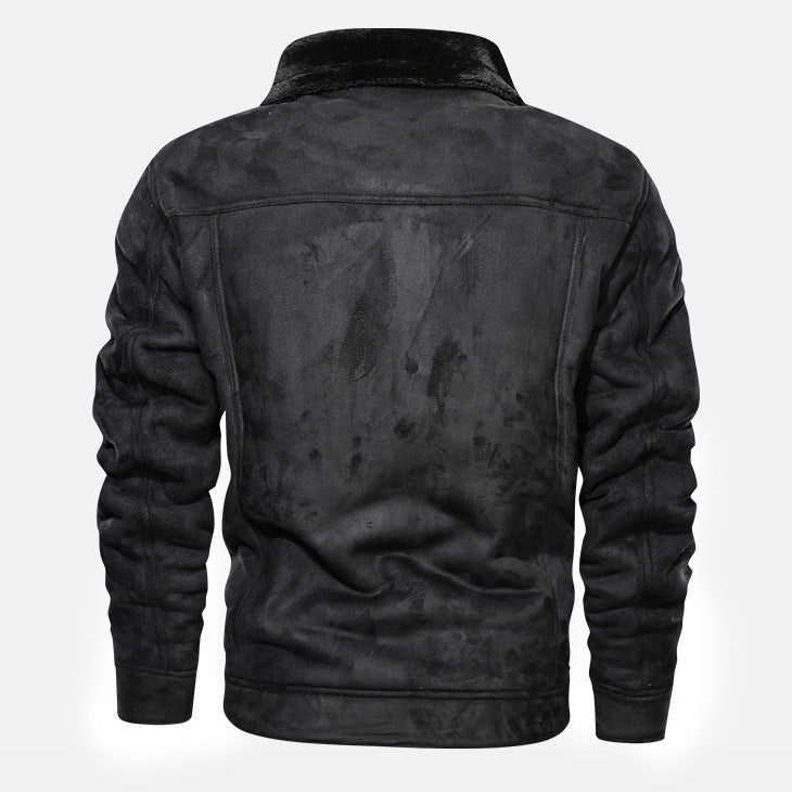 Herren-Jeansjacke | Teddyfutter und Druckknöpfe