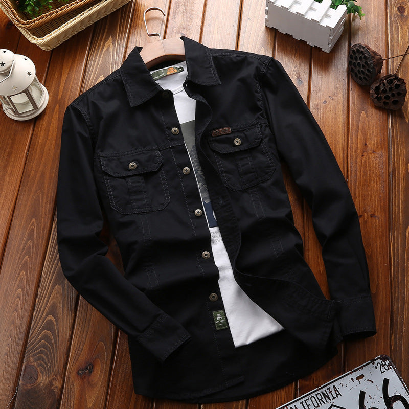 Herren-Canvas-Overshirt | Brusttaschen und verstärkte Nähte