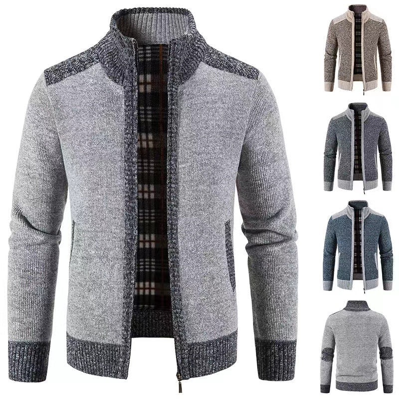 Men's long-sleeve zip jacket with pockets Hellgrau