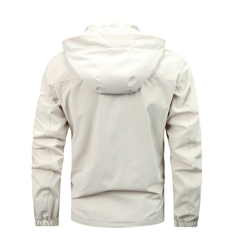 Men’s waterproof hooded rain jacket with a windproof membrane Schwarz