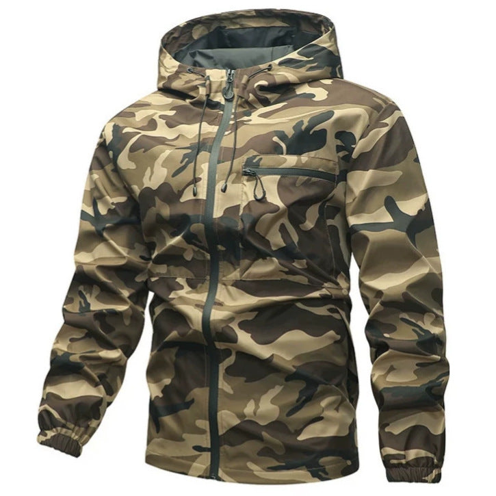 Herren-Camouflage-Jacke | Kapuze und Taschen